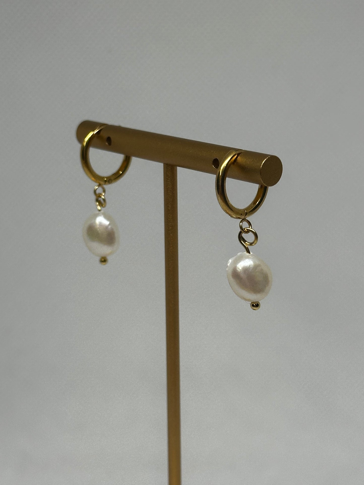 Gold Pearl Earrings